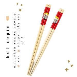 🏷️ set of 2 Maruchan Ramen noodle 🍜 cat 🐱 bamboo chopsticks!